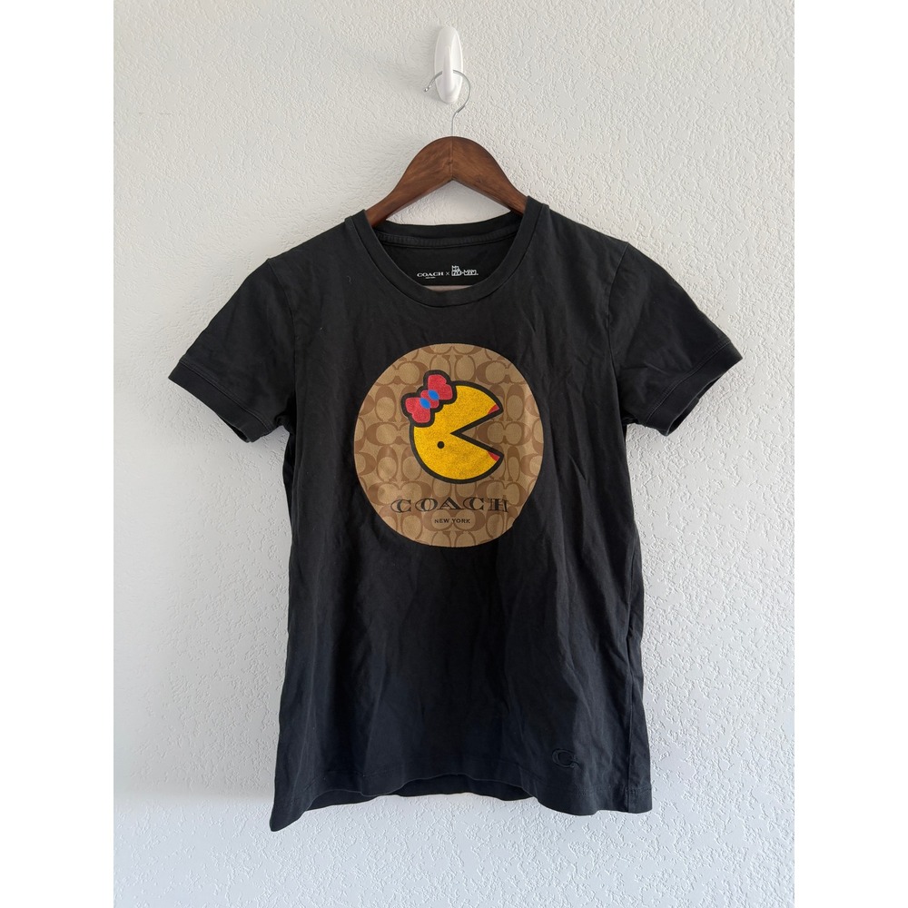 Coach Pop Art Pac-Man T-Shirt Size XS Black Ms. Pac-Man Graphic